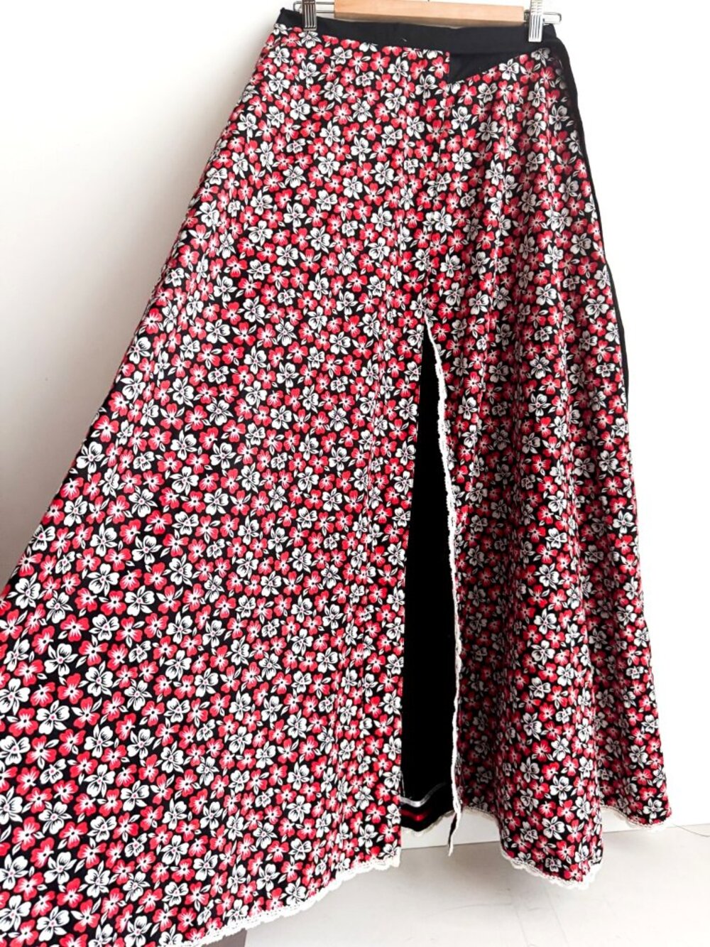 Vintage Handmade Reversible Floral Wrap Midi Skirt S